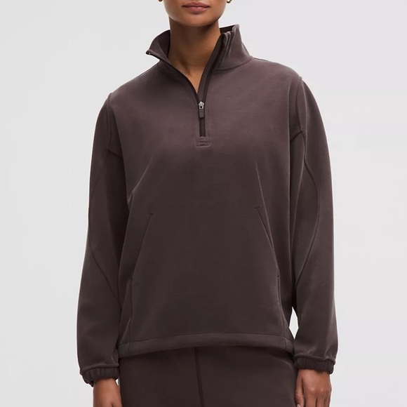lululemon athletica Tops - Lululemon Softstreme Long Half Zip Sequoia Pullover Size M